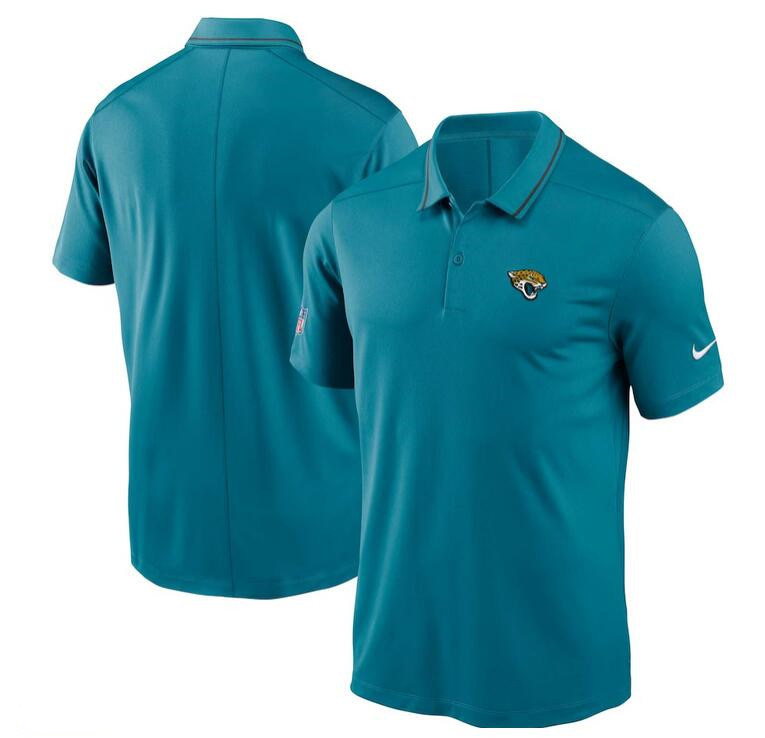 Men's Jacksonville Jaguars Teal Sideline Victory Performance Polo - Click Image to Close